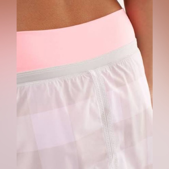 Lululemon Run: Pace Skirt Gros Gingham Dune / Dune / Bleached Coral - Picture 6 of 11